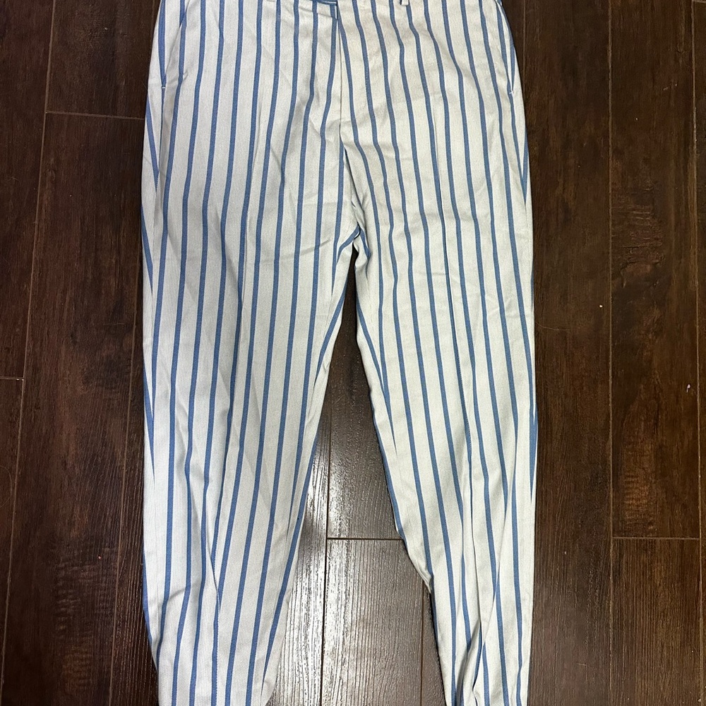 ASOS White with Blue Vertical Stripe Chinos